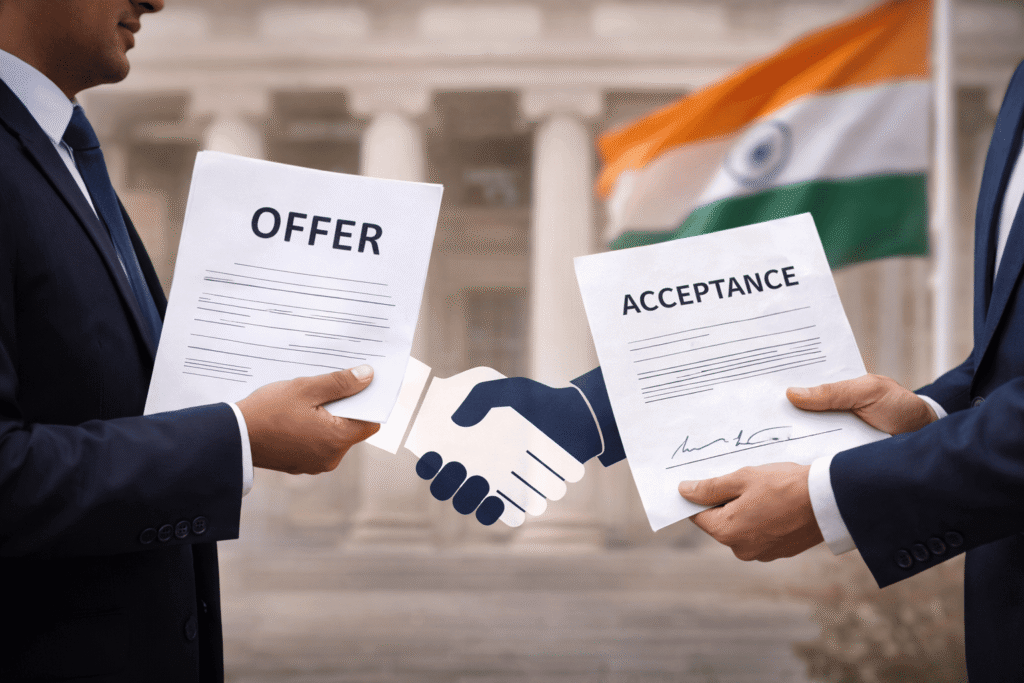 Offer and acceptance concept in contract formation under the Indian Contract Act 1872