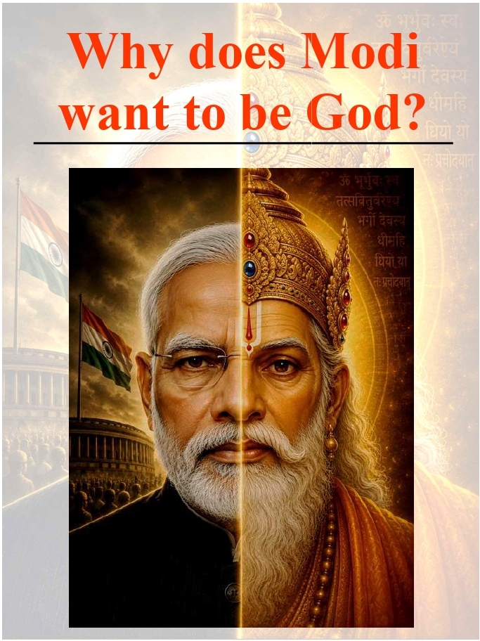 Half Left Side Modi face, Half Right Side Indian God Like Face